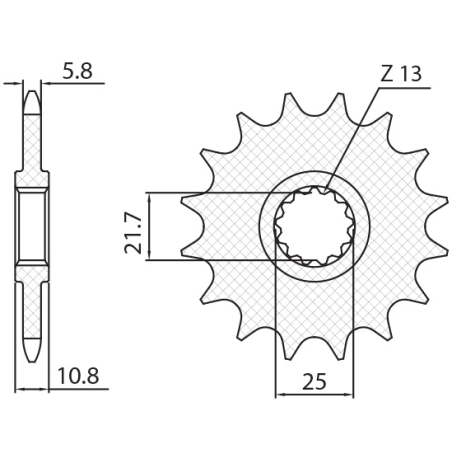 SUNSTAR priekinė žvaigždė 2172 16 YAMAHA FZ6 '09-, XJ6 '09-'15 (JTF1595.16) (žingsnis 520) (217216JT)
