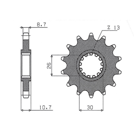 SUNSTAR front sprocket 579 17 YAMAHA FZ1 '06-'14, R1 '04-'14, FJ, XJR (JTF579.17) (pitch 530) (57917JT)