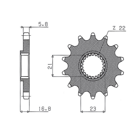 SUNSTAR front sprocket 443 16 YAMAHA XJ 600 DIVERSION '92-'03 (JTF582.16) (pitch 520) (44316JT)