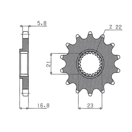 SUNSTAR priekinė žvaigždė 443 16 YAMAHA XJ 600 DIVERSION '92-'03 (JTF582.16) (žingsnis 520) (44316JT)