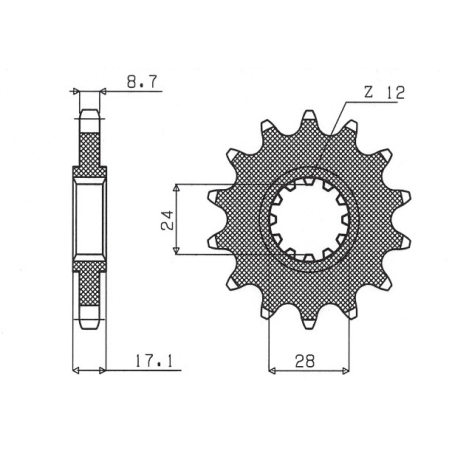 SUNSTAR front sprocket 295 15 HONDA CBR 600F '87-'98 (JTF295.15) (pitch 530) (29515JT)