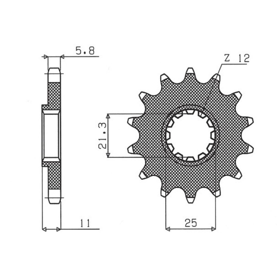 SUNSTAR front sprocket 727 15 HUSQVARNA CR/WR/TC/TE 125/250/300/310/410/510/610 (JTF824.15) (pitch 520) (72715JT)