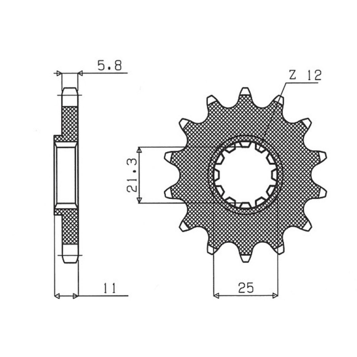 SUNSTAR front sprocket 727 15 HUSQVARNA CR/WR/TC/TE 125/250/300/310/410/510/610 (JTF824.15) (pitch 520) (72715JT)