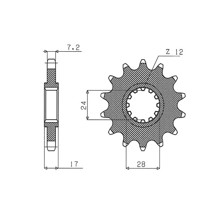 SUNSTAR front sprocket 2073 15 HONDA CB 600 HORNET '97-'06, CBR 600F '97-'98, CBF 600 '04-'07 (JTF1371.15) (pitch 525) (20