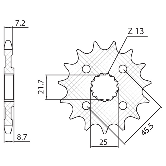 SUNSTAR front sprocket 2137 15 KAWASAKI Z 1000 '07-'16 (JTF1537.15) (pitch 525) (213715JT)