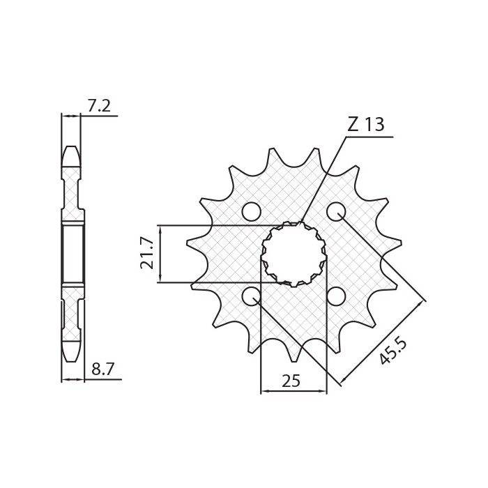 SUNSTAR front sprocket 2137 15 KAWASAKI Z 1000 '07-'16 (JTF1537.15) (pitch 525) (213715JT)