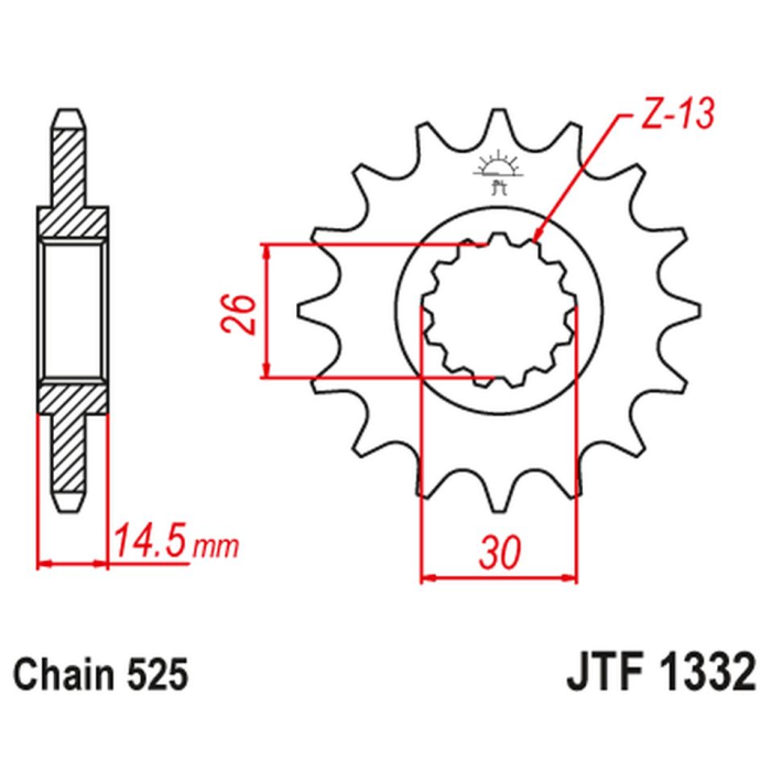 JT front sprocket 2047 14 HONDA CB 750F2 '92-'00 (204714JT) (pitch 525)