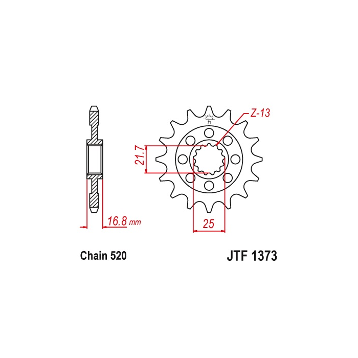 JT front sprocket 2042 16 with rubber HONDA NC 700S/X '12-'13, INTEGRA 700D '12-'13 (JTF1373.16RB)* (pitch 520)