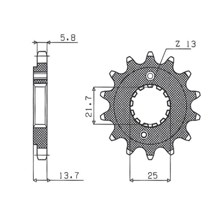 SUNSTAR front sprocket 2099 14 HONDA XR 650R '00-'08 (JTF1307.14) (209914JT)