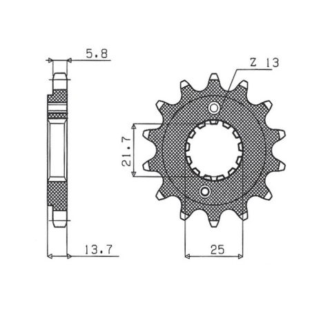 SUNSTAR priekinė žvaigždė 2099 14 HONDA XR 650R '00-'08 (JTF1307.14) (209914JT)