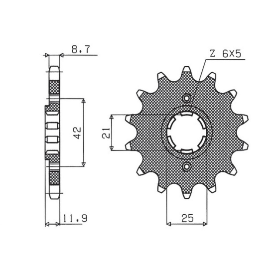 SUNSTAR front sprocket 571 16 YAMAHA XJ 600 '84-'91 (JTF571.16) (pitch 530) (57116JT)