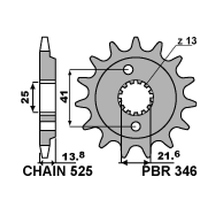 PBR front sprocket 346 16 HONDA VT 600C SHADOW '90-'07 (JTF296.16) (pitch 525) (34616JT)