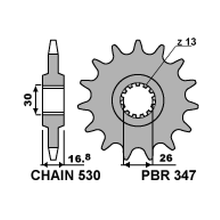 PBR front sprocket 347 16 HONDA CBR 1000RR '04-'16, CBF 1000, CBR 900/929/954 (JTF333.16) (pitch 530) (34716JT)