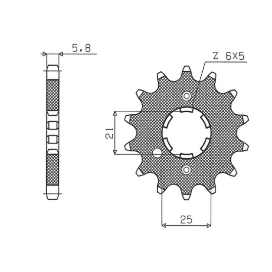 SUNSTAR front sprocket DUCATI MONSTER 900 '00-'02 (JTF736) (pitch 520)