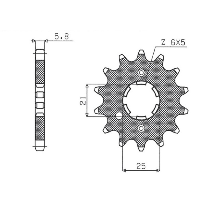 SUNSTAR front sprocket DUCATI MONSTER 900 '00-'02 (JTF736) (pitch 520)