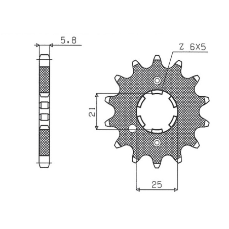 SUNSTAR priekinė žvaigždė DUCATI MONSTER 900 '00-'02 (JTF736) (žingsnis 520)