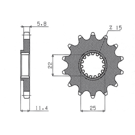 SUNSTAR priekinė žvaigždė 1252 17 KTM LC4 400/600/620/640/690 (JTF19x17) (žingsnis 520) (125217JT)