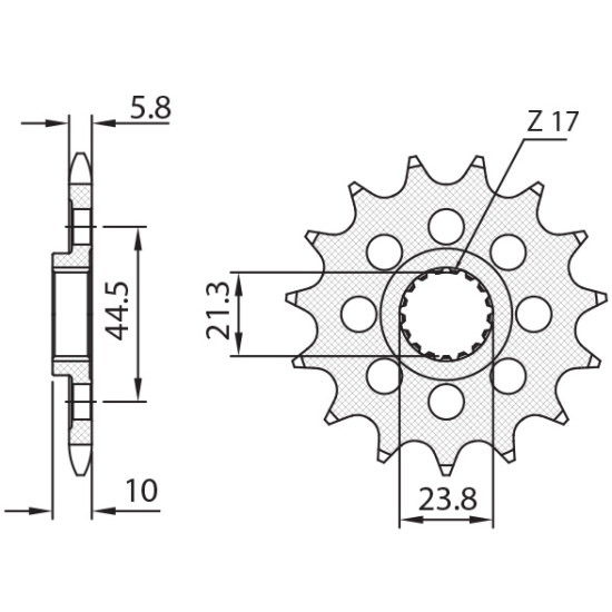 SUNSTAR front sprocket 2133 14 SUZUKI RMZ 450 '08-'12 (JTF1441.14) (pitch 520) (213314JT)