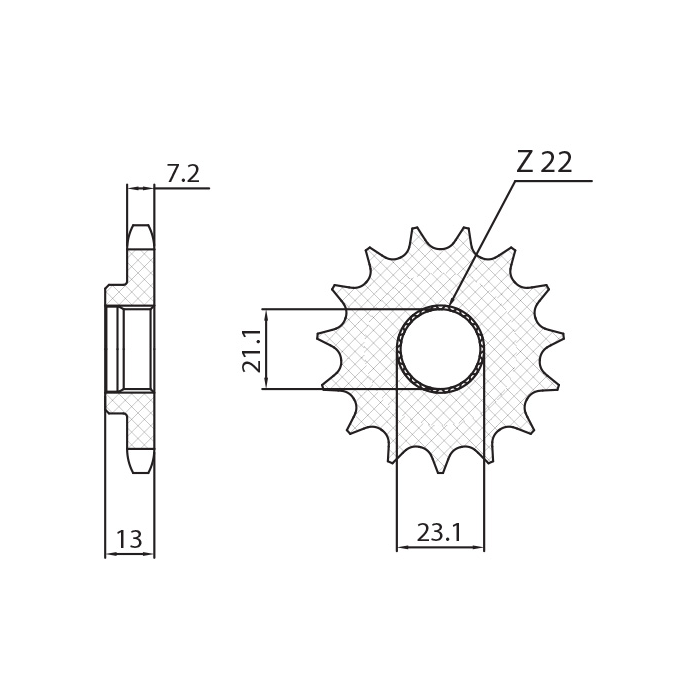 SUNSTAR front sprocket 2149 15 YAMAHA 250 TRICKER '06-'08, YBR 250 '08-'11 (JTF1594.15) (pitch 428) (214915JT)