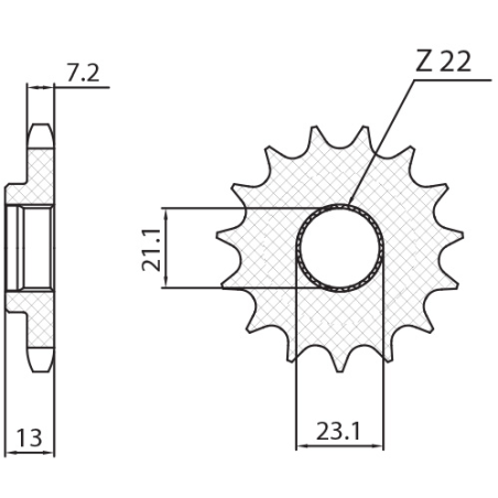 SUNSTAR priekinė žvaigždė 2149 15 YAMAHA 250 TRICKER '06-'08, YBR 250 '08-'11 (JTF1594.15) (žingsnis 428) (214915JT)