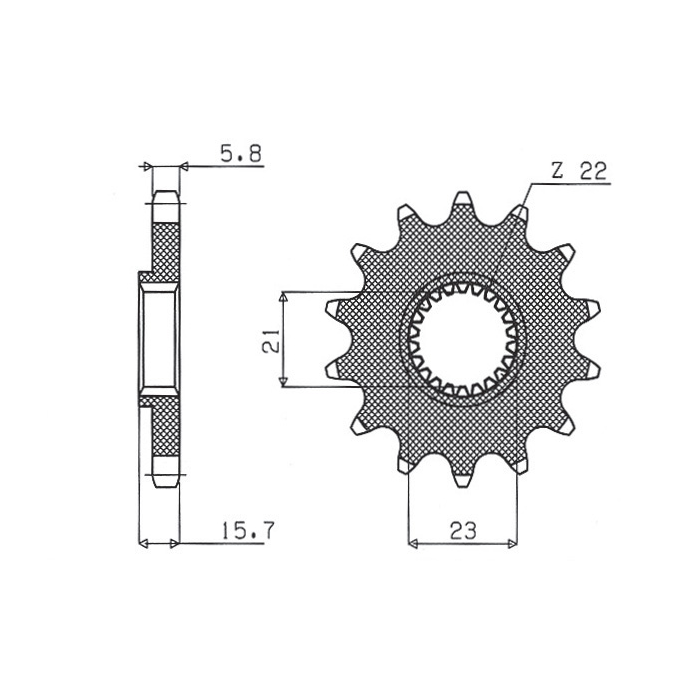 SUNSTAR front sprocket 441 14 YAMAHA XT 600 '87-'03, XTZ 660 '91-'98 (JTF577.14) (pitch 520) (44114JT)
