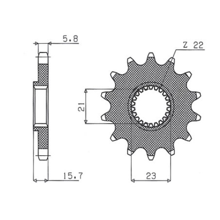 SUNSTAR priekinė žvaigždė 441 14 YAMAHA XT 600 '87-'03, XTZ 660 '91-'98 (JTF577.14) (žingsnis 520) (44114JT)