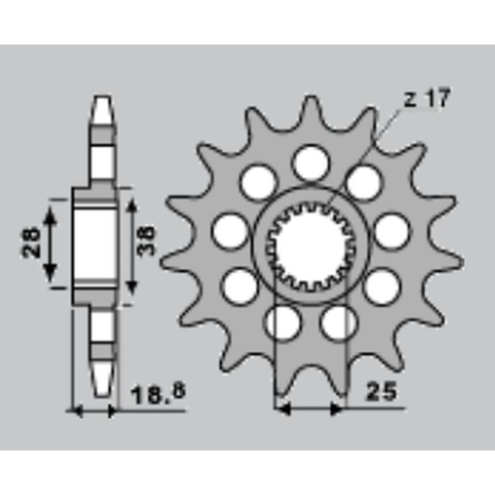 CHT front sprocket 2078 16 BMW F650/800, APRILIA 1000