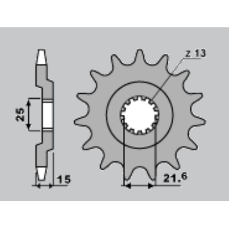 CHT front sprocket 528 15 KAWASAKI GPZ 750 83-89 (514-15) (JTF 514.15)