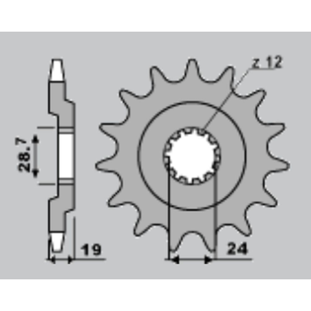 CHT front sprocket 529 15 KAWASAKI ZX 10 88-90 (526-15) (chain532)