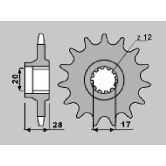 CHT front sprocket 556 14 GILERA CRONO 125 91-93 (605-14)