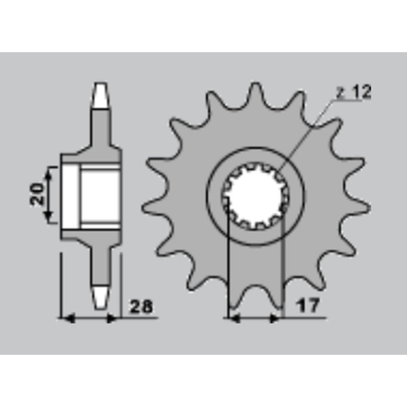 CHT front sprocket 556 14 GILERA CRONO 125 91-93 (605-14)