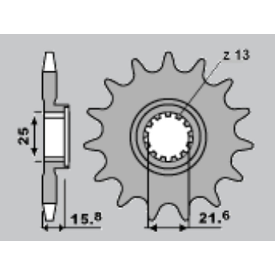 JR front sprocket 2093M15 KAWASAKI ZX6R
