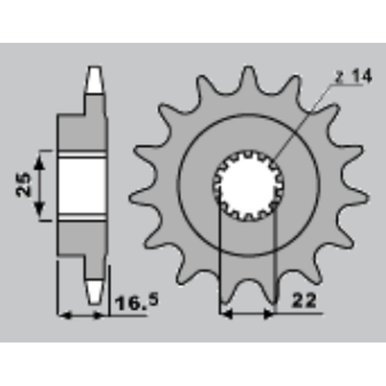 JR front sprocket 2114 15 DUCATI 796/820/821/848/992/998/999/1000/1100 (JTF741.15)