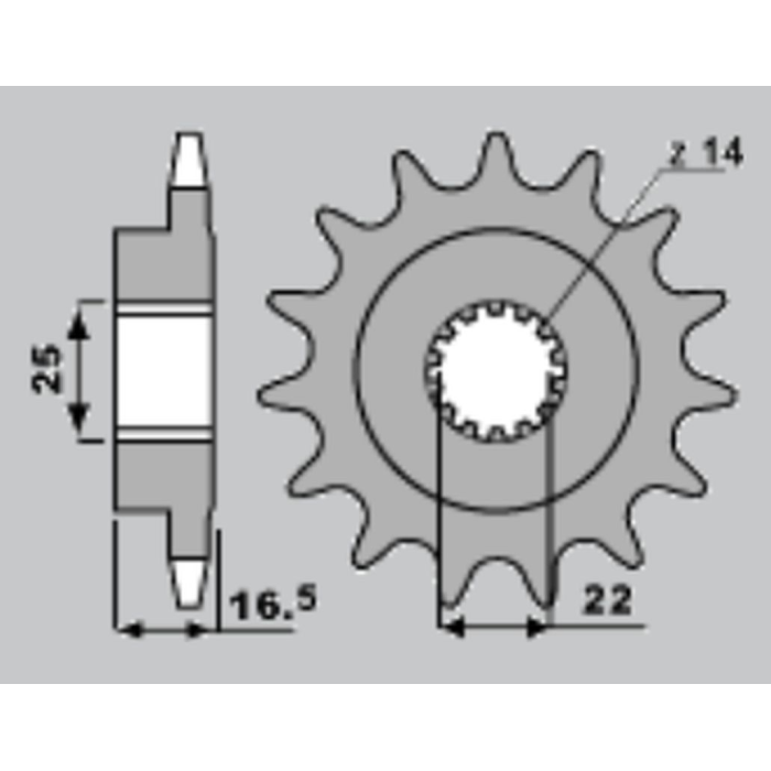 JR priekinė žvaigždė 2114 15 DUCATI 796/820/821/848/992/998/999/1000/1100 (JTF741.15)