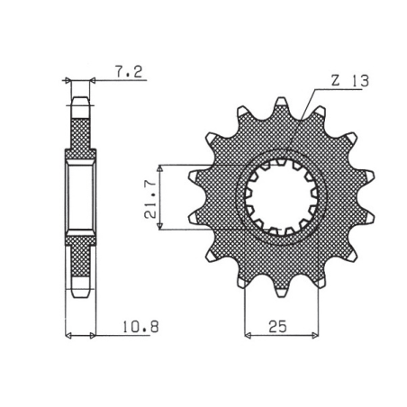 SUNSTAR front sprocket 2142 16 YAMAHA R6 '06-'16 (JTF1586.16) (pitch 525) (214216JT)