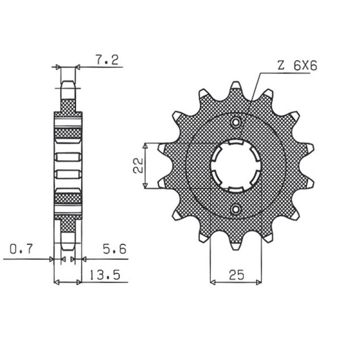 SUNSTAR front sprocket 293 15 HONDA XL 600V '87-'88 (PD06) (JTF293.15) (pitch 525) (29315JT)