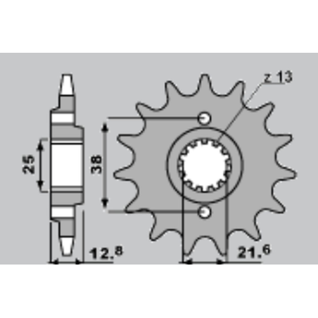 CHT front sprocket 511 14 (A4250511140) KAWASAKI KLR 650 '87-'14