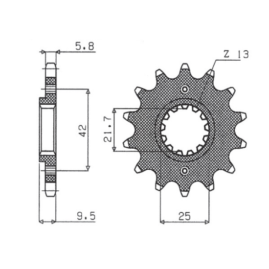 SUNSTAR front sprocket 2273 14 KAWASAKI EX250/300 NINJA '08-'16 (JTF1539.14) (JTF516.14) (pitch 520) 52314 (227314JT)