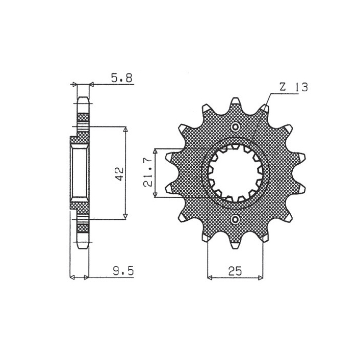 SUNSTAR front sprocket 2273 14 KAWASAKI EX250/300 NINJA '08-'16 (JTF1539.14) (JTF516.14) (pitch 520) 52314 (227314JT)