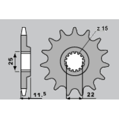 CHT front sprocket 1252 16 (A4254021160) KTM LC 4 620/640