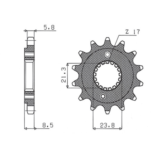 SUNSTAR front sprocket 2071 15 HONDA XR 400 '96-'05, TRX 400 (JTF1322.15) (pitch 520) (207115JT)