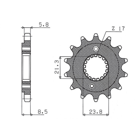 SUNSTAR priekinė žvaigždė 2071 15 HONDA XR 400 '96-'05, TRX 400 (JTF1322.15) (žingsnis 520) (207115JT)
