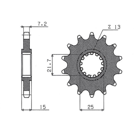 SUNSTAR front sprocket 2082 14 KAWASAKI ZX 6R '95-'97 (JTF1182.15) (208214JT)