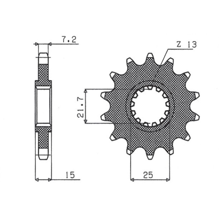 SUNSTAR front sprocket 2082 14 KAWASAKI ZX 6R '95-'97 (JTF1182.15) (208214JT)