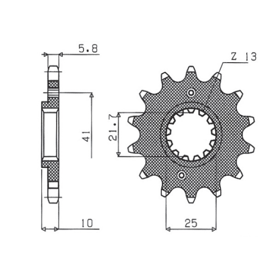 SUNSTAR front sprocket 345 14 HONDA SLR 650 '97-'01, FMX 650 VIGOR, YAMAHA MT-03/XT660 (JTF308.14) (pitch 520) (34514JT)