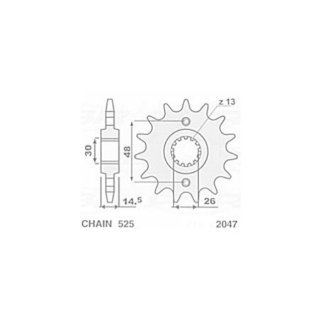 CHT front sprocket 2047 15 (400015K) HONDA CB 750, VFR 750