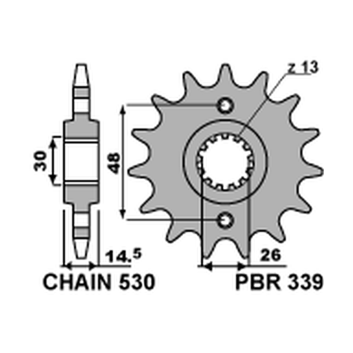 PBR front sprocket 339 16 HONDA VFR 800 '02-'14 (JTF339.16) (pitch 530) (33916JT)