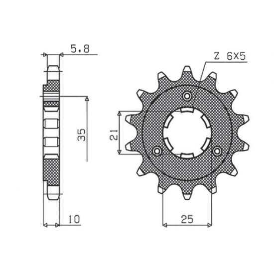 SUNSTAR front sprocket 412 15 SUZUKI DR 750S '88-'89, DR 800S BIG '88-'00 (JTF438.15) (pitch 520) (41215JT)