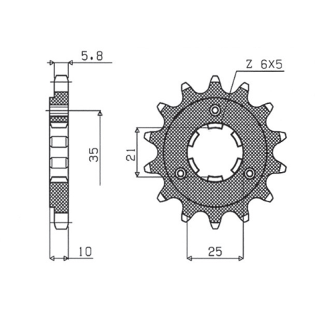 SUNSTAR priekinė žvaigždė 412 15 SUZUKI DR 750S '88-'89, DR 800S BIG '88-'00 (JTF438.15) (žingsnis 520) (41215JT)