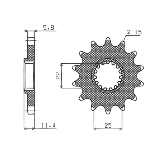 SUNSTAR front sprocket 1252 16 KTM LC4 400/600/620/640/690 (JTF1902.16) (pitch 520) (125216JT)